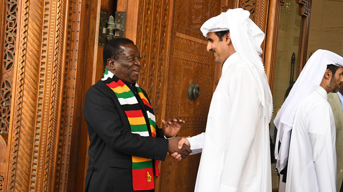Mnangagwa meets Qatari Emir