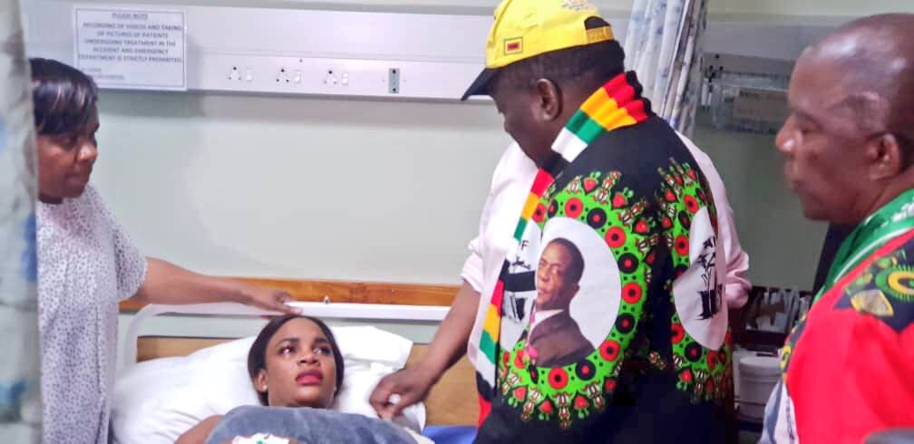 Mnangagwa visits the injured in hospital